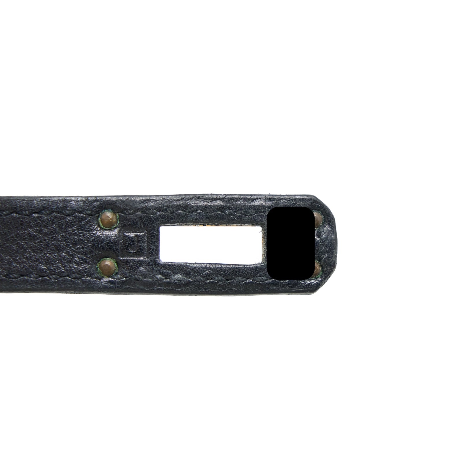 Hermes Vintage Kelly 25 Evercolor Black GHW Stamp Square J