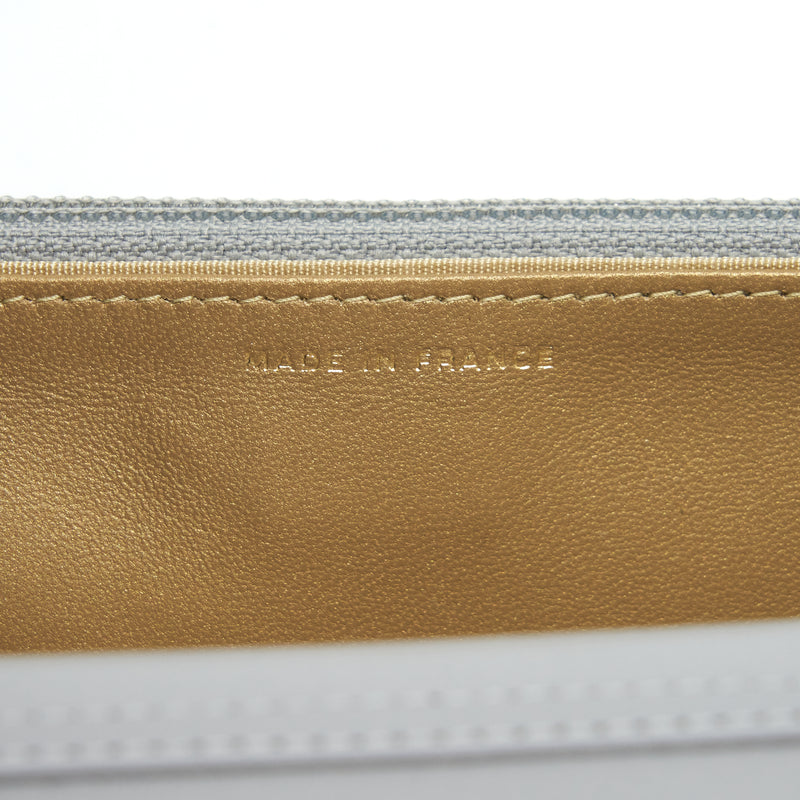 Chanel Pearl Crush Wallet On Chain Lambskin Grey Brushed GHW (Microchip)