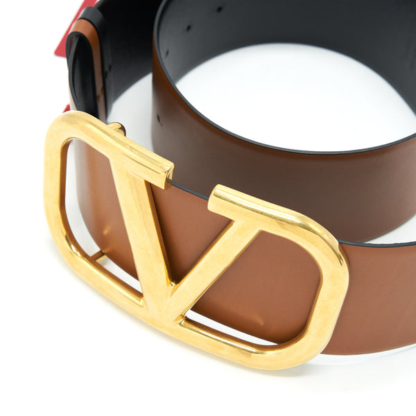 Valentino Garavani V logo Reversible Leather Belt  Size75