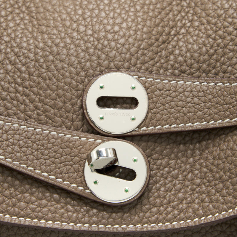 Hermes Lindy 34 Clemence Etoupe SHW Stamp Square Q