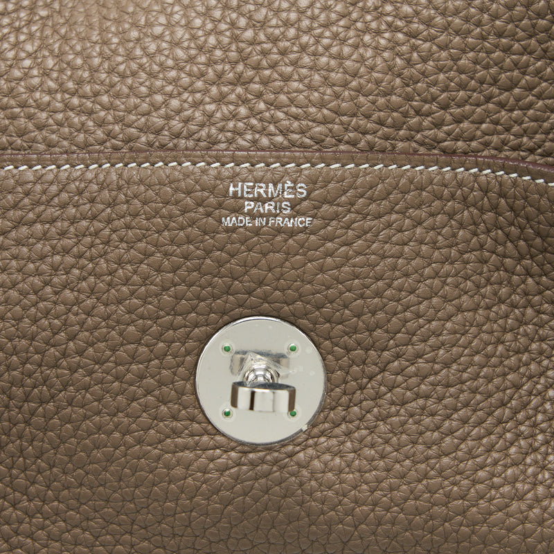 Hermes Lindy 34 Clemence Etoupe SHW Stamp Square Q