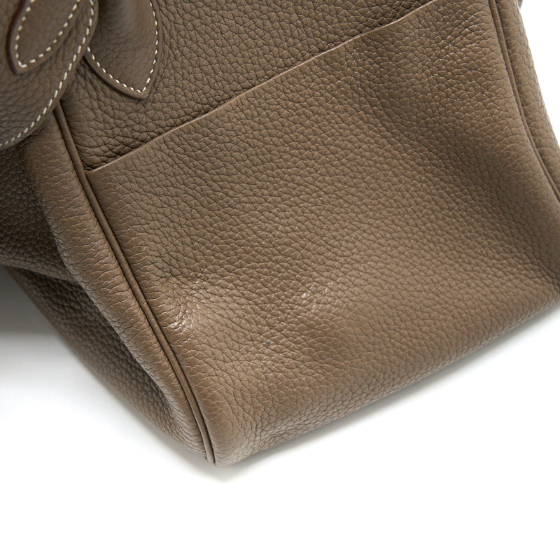 Hermes Lindy 34 Clemence Etoupe SHW Stamp Square Q