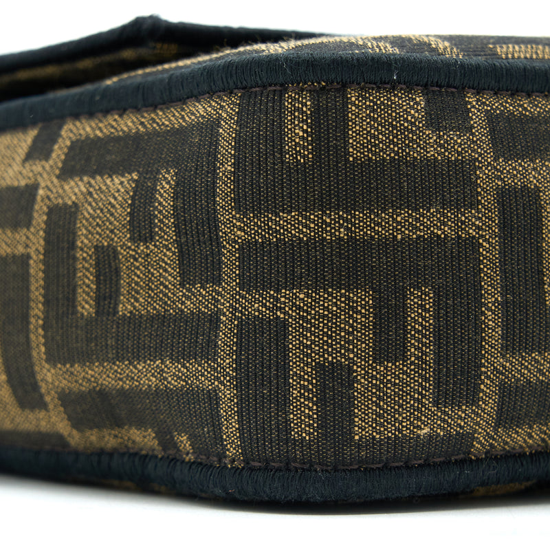 Fendi Baguette Bag FF Jacquard Fabric Brown GHW