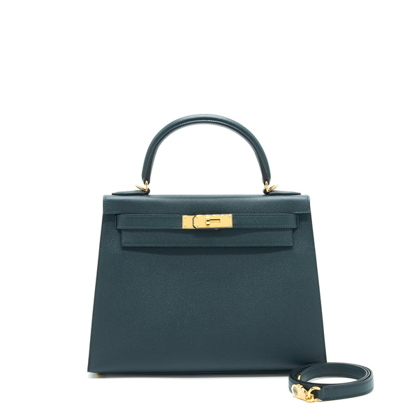 Hermes Kelly 28 Sellier 6O Vert Cypres GHW Stamp Z