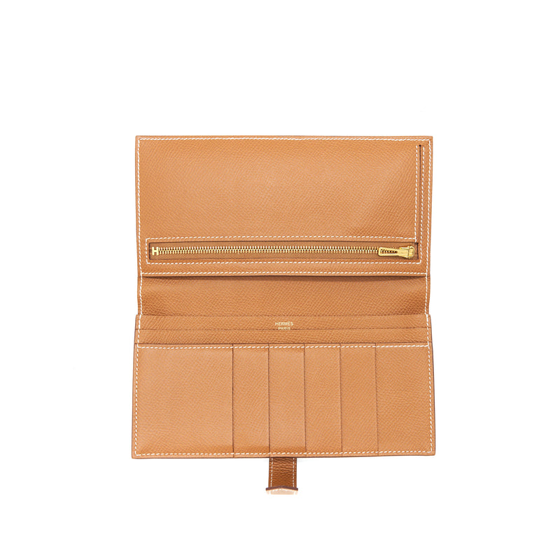 Hermes bearn Wallet Epsom Gold GHW Stamp Z