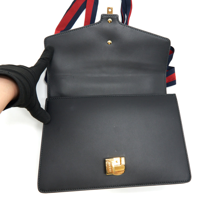 Gucci Small Sylvie Shoulder Bag Black GHW