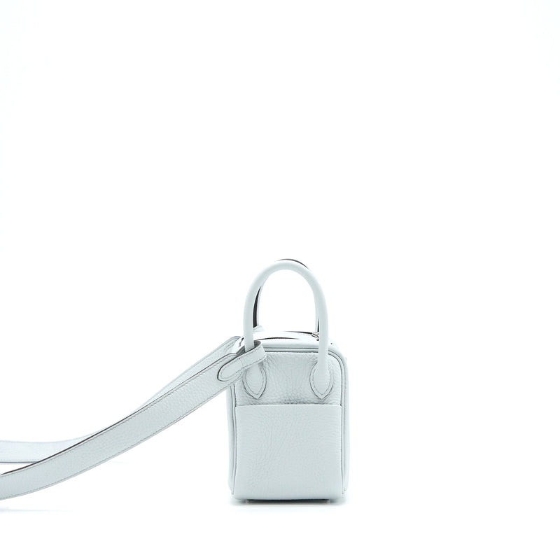 Hermes Mini Lindy Clemence Blue Pale SHW Stamp U