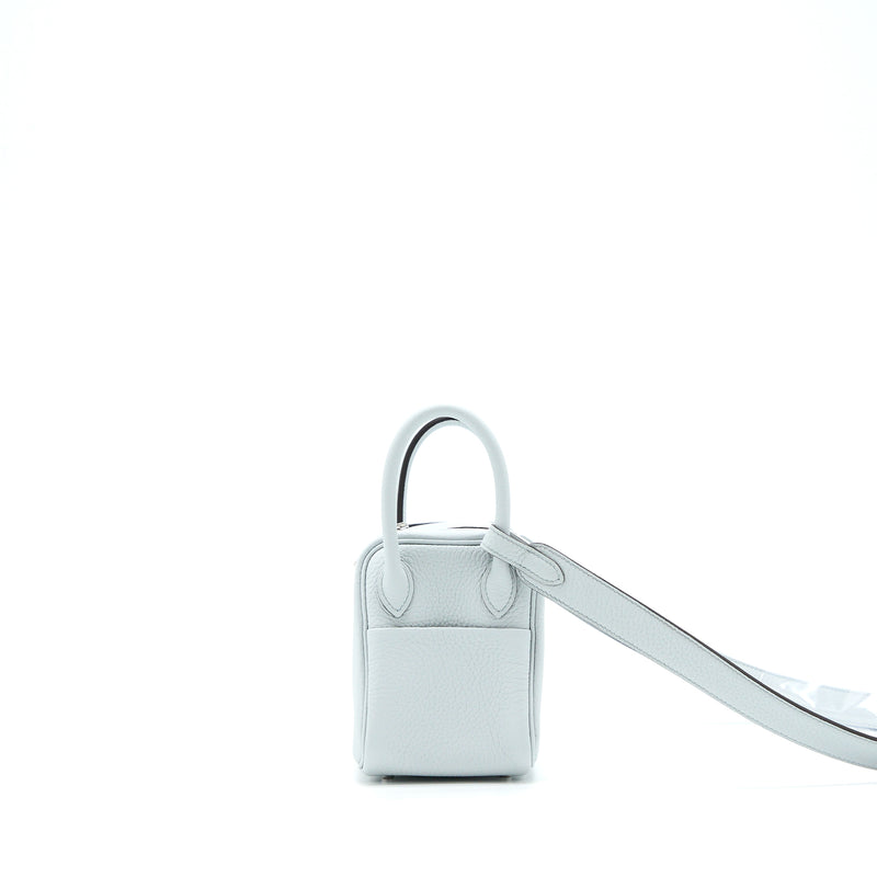 Hermes Mini Lindy Clemence Blue Pale SHW Stamp U