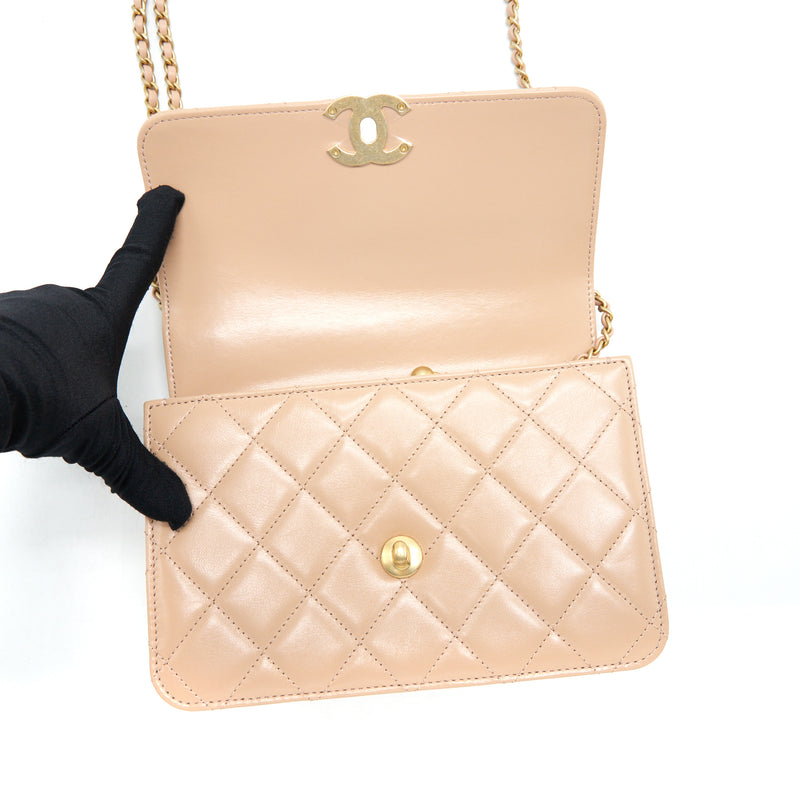 Chanel Quilted Mini Perfect Fit Adjustable Beige Calfskin Gold Hardwar –  Coco Approved Studio