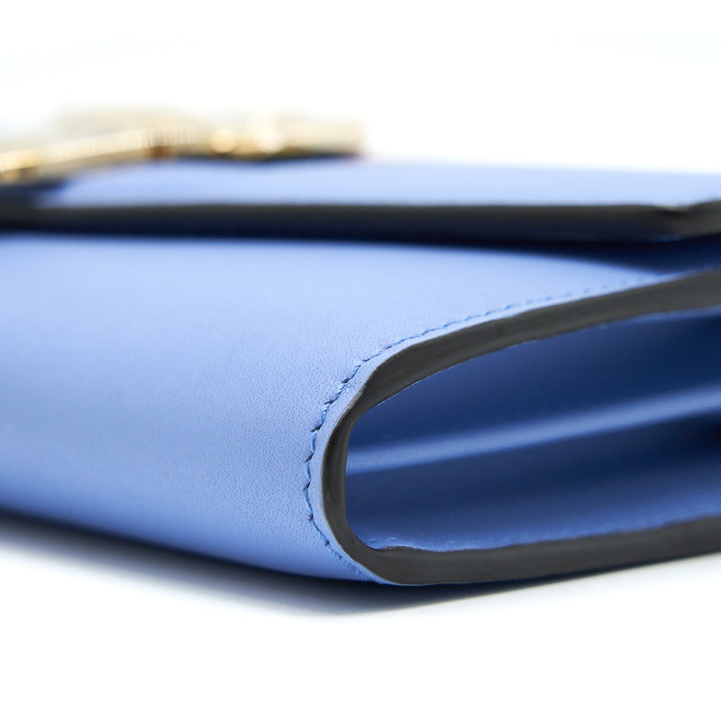 Gucci Sylvie Leather Continental Long Wallet In Blue
