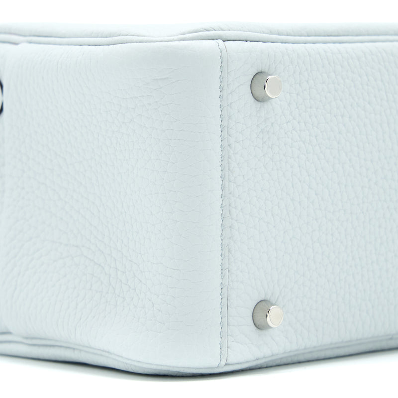 Hermes Mini Lindy Clemence Blue Pale SHW Stamp U