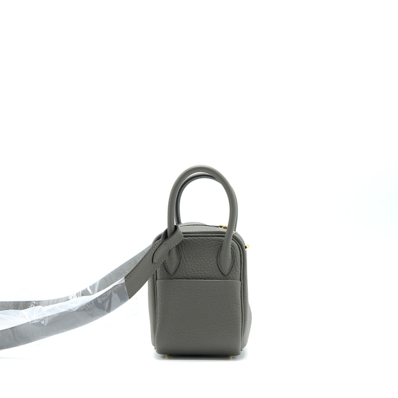 Hermes Mini Lindy Clemence 0L Gris Meyer GHW Stamp U
