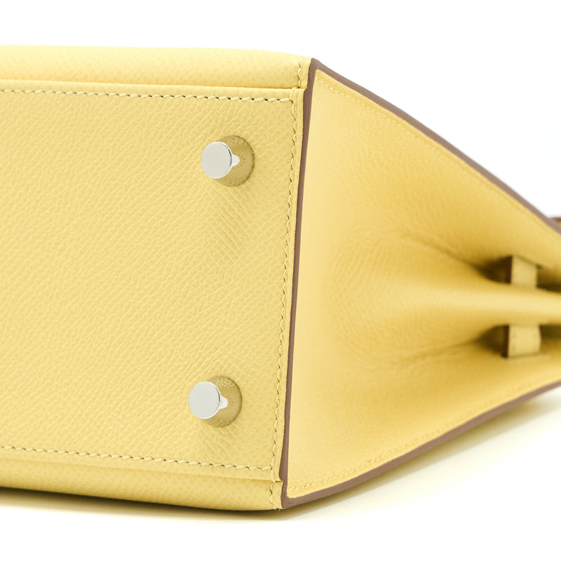 Hermes Kelly 25 Epsom 1Z Jaune Poussin SHW Stamp Z