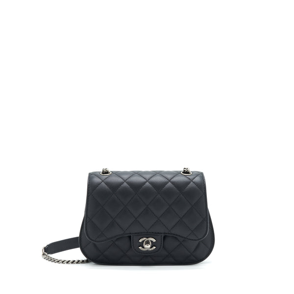 Chanel Quilted Flap Crossbody Bag Black Ruthenium Hardware