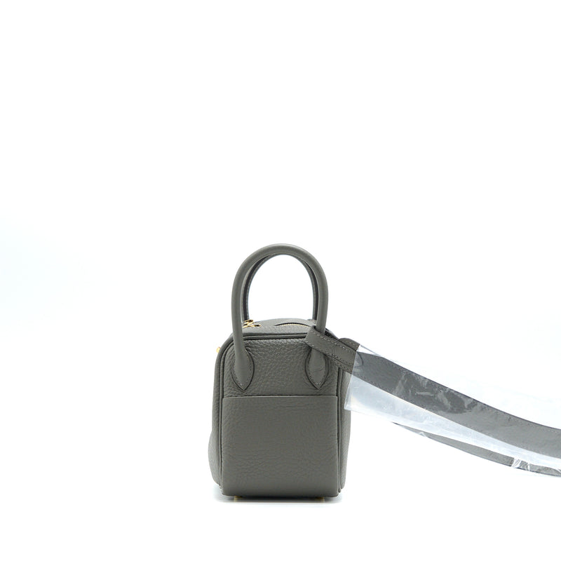 Hermes Mini Lindy Clemence 0L Gris Meyer GHW Stamp U
