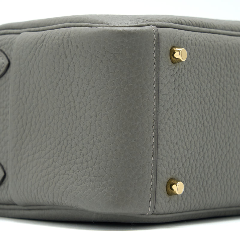 Hermes Mini Lindy Clemence 0L Gris Meyer GHW Stamp U
