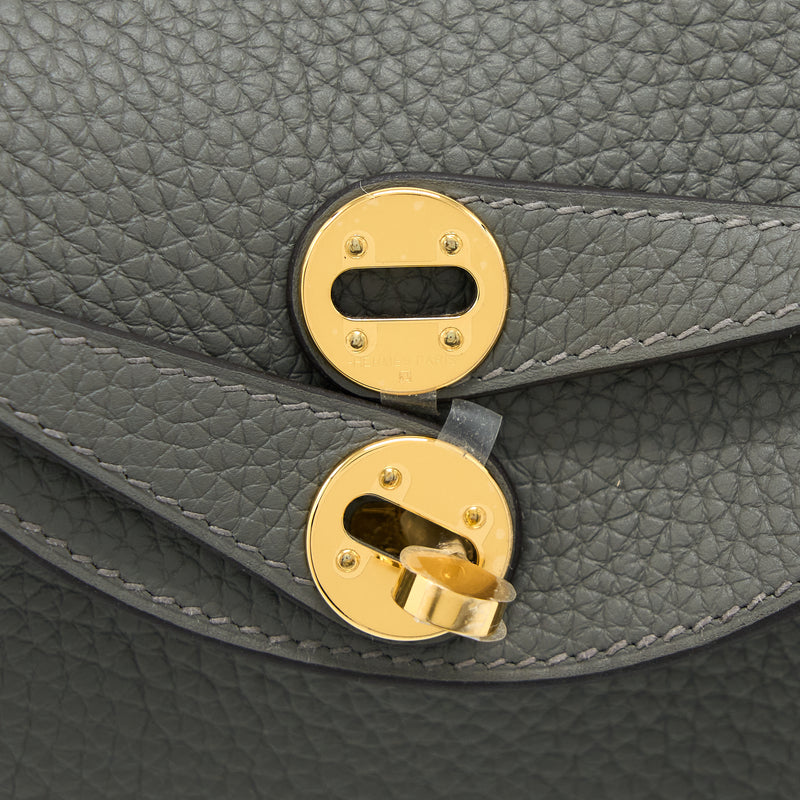 Hermes Mini Lindy Clemence 0L Gris Meyer GHW Stamp U