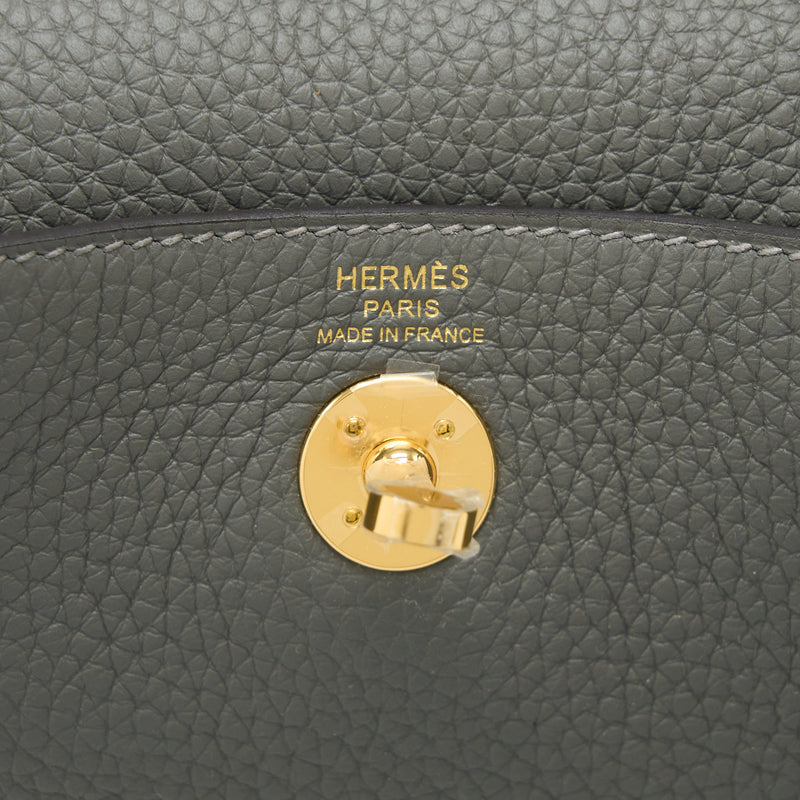 Hermes Mini Lindy Clemence 0L Gris Meyer GHW Stamp U
