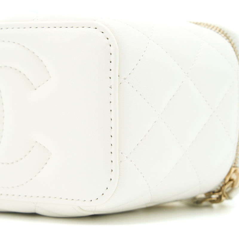 Chanel Pearl Crush Long Vanity Lambskin White Brushed GHW (Microchip)