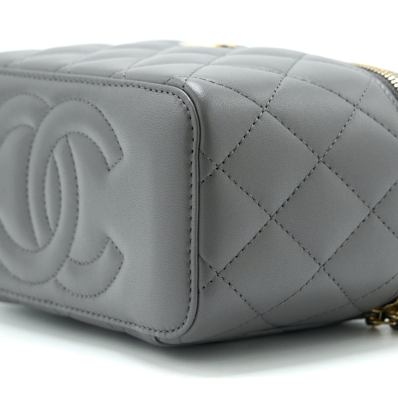 Chanel 22A Top Handle Long Vanity With Chain Grey GHW