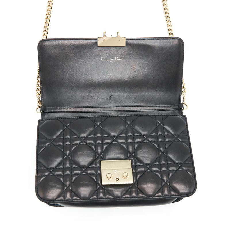 Dior Miss Dior Mini Crossbody Chain Bag Lambskin Black LGHW