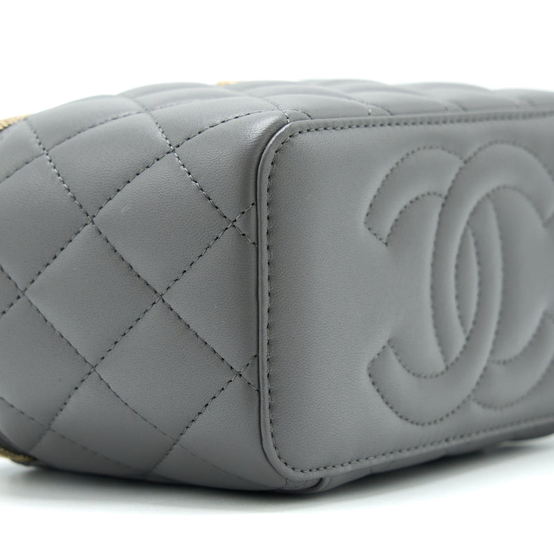 Chanel 22A Top Handle Long Vanity With Chain Grey GHW