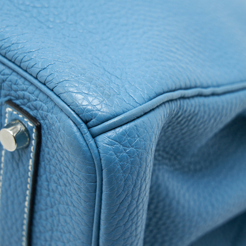 Hermes Birkin 35 Togo Blue Jeans SHW Stamp Square N