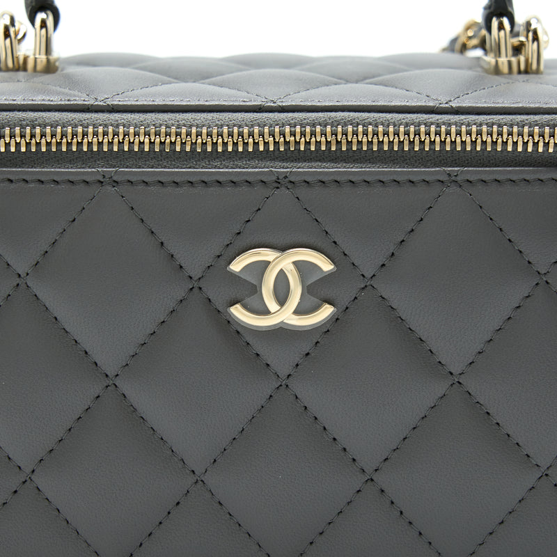 Chanel 22A Top Handle Long Vanity With Chain Grey GHW