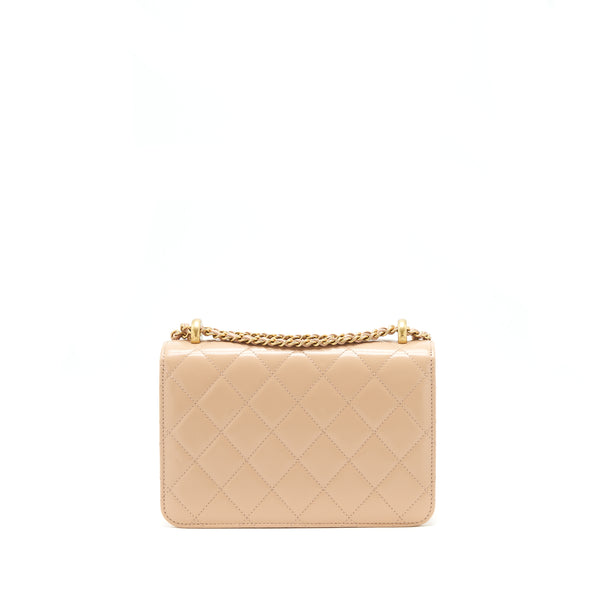 Chanel 21A Gold Crush Flap Bag Calfskin beige GHW