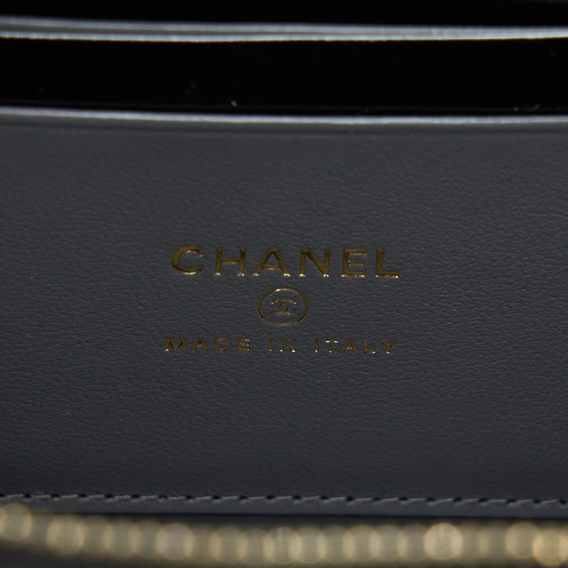 Chanel 22A Top Handle Long Vanity With Chain Grey GHW