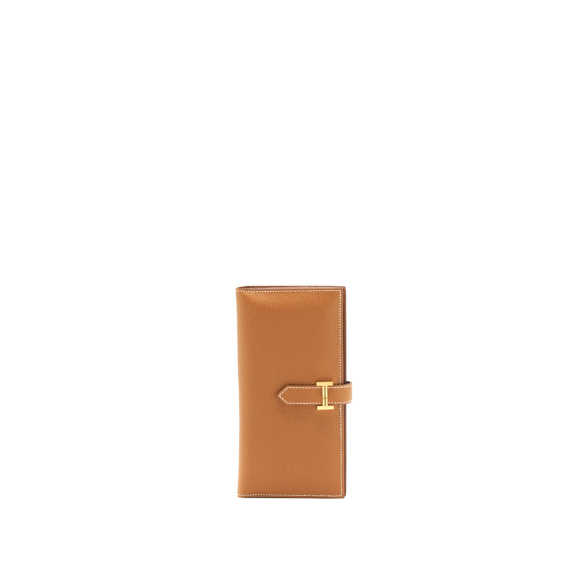 Hermes bearn Wallet Epsom Gold GHW Stamp Z