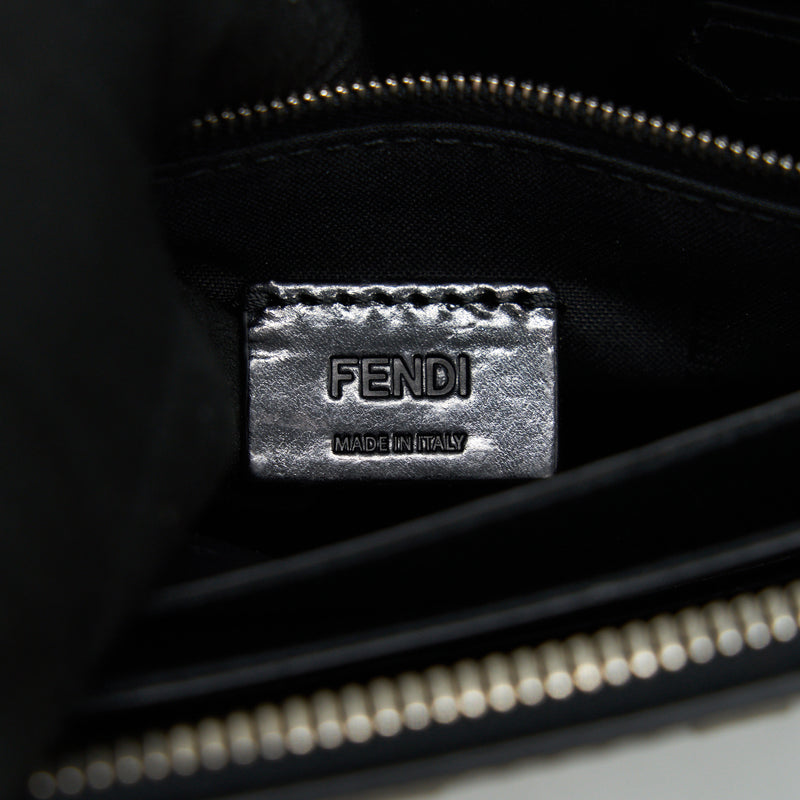 FENDI VOCABULARY 3D LOGO LEATHER POUCH WITH INITIAL