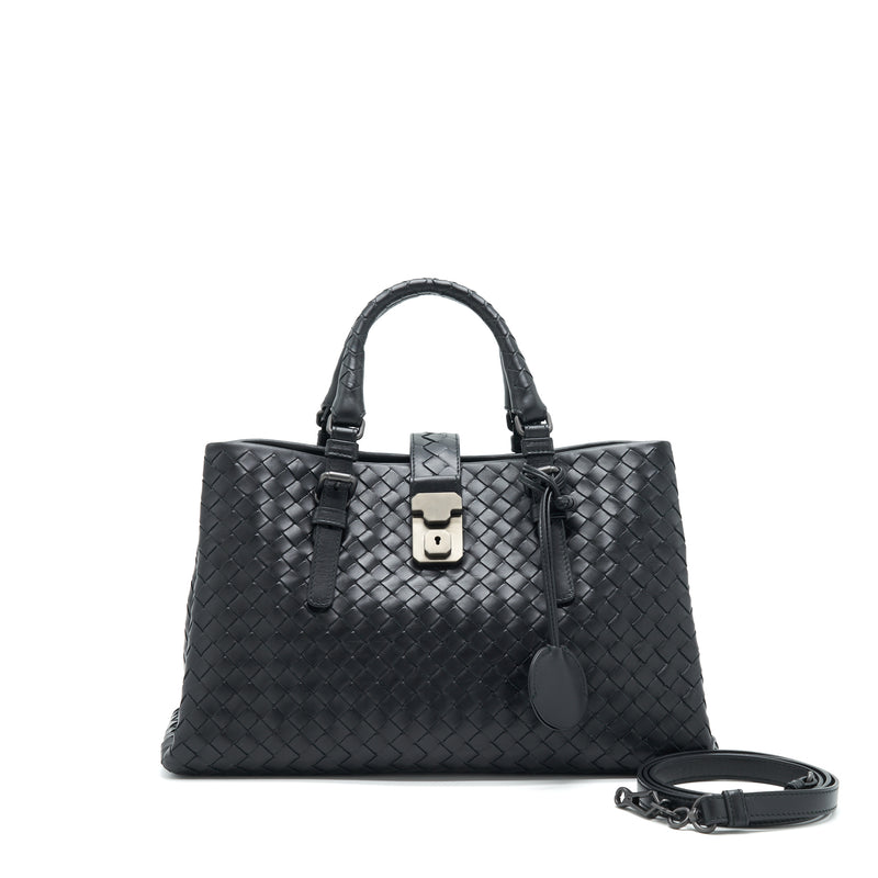 Bottega Veneta Intrecciato Roma Bag Black