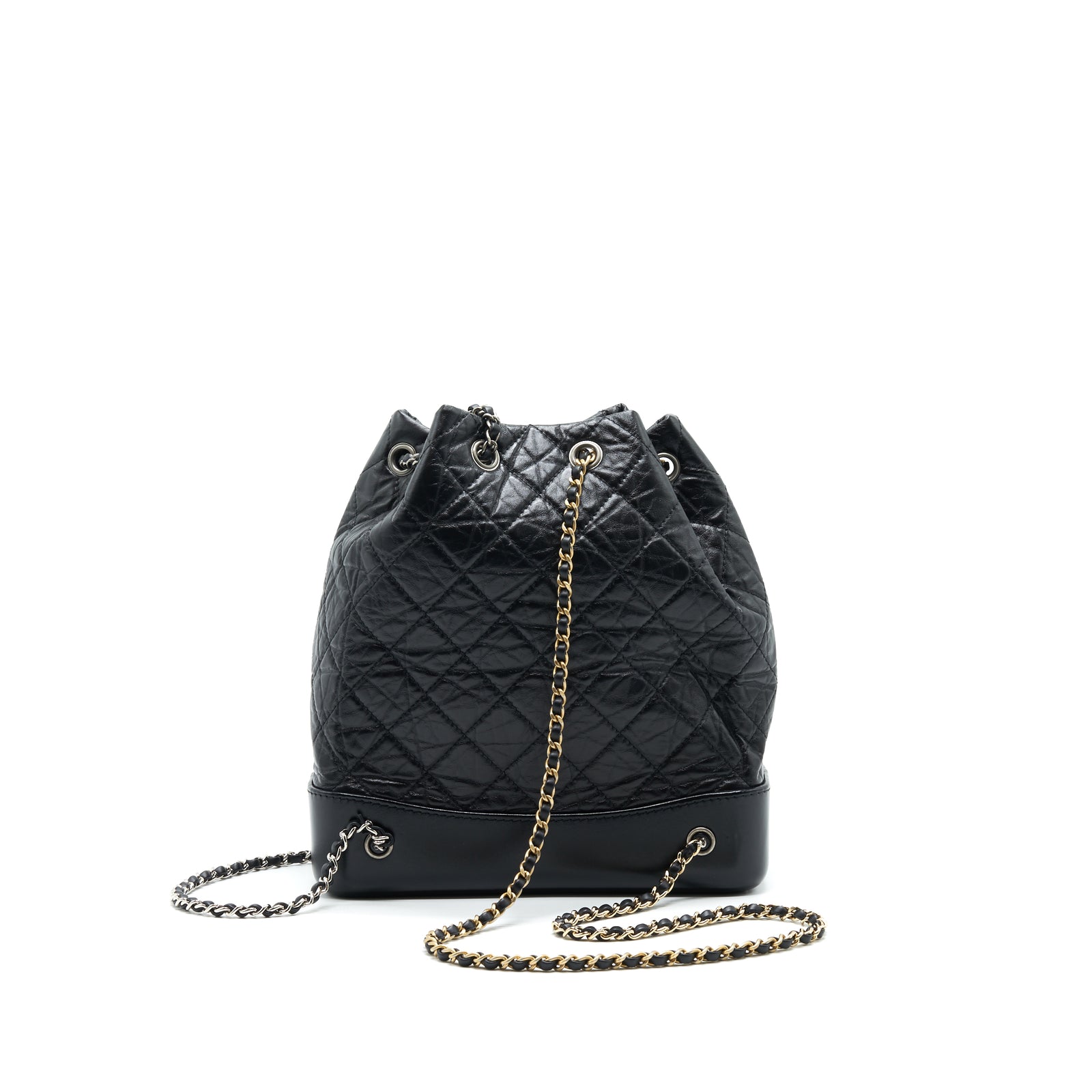 Chanel Gabrielle Backpack Aged Calfskin Smooth Calfskin Black Rutheni