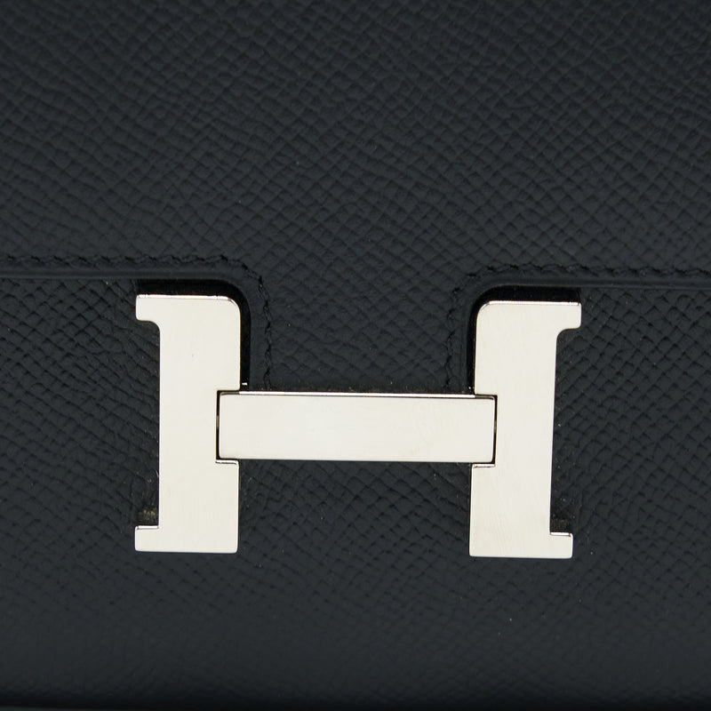 Hermes Constance Wallet Epsom Black SHW Stamp D