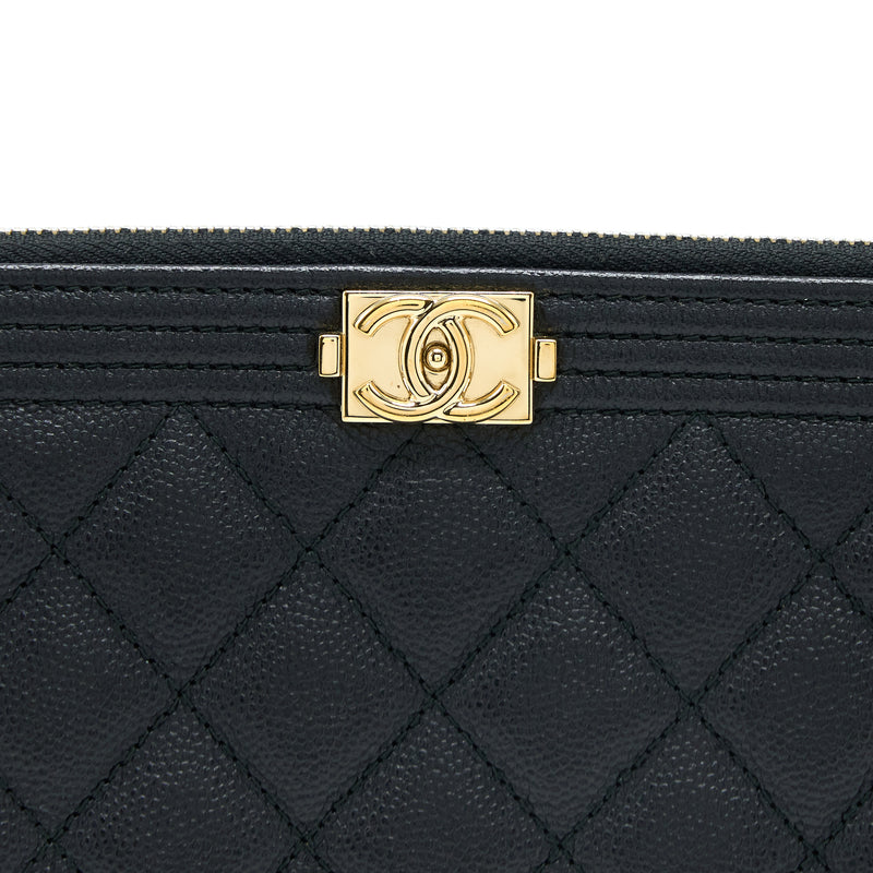 Chanel Boy Clutch Caviar Black GHW