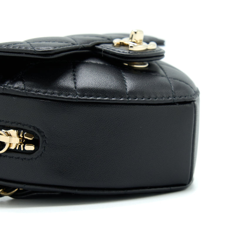 Chanel 22S Heart Belt Bag Lambskin Black LGHW