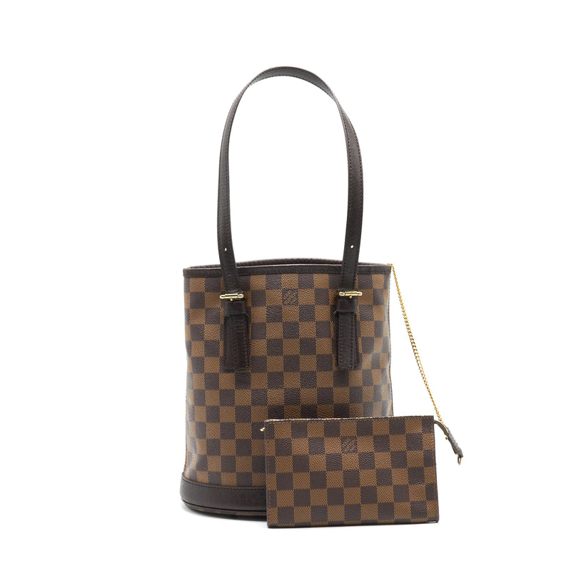 Louis Vuitton Brown Monogram Mini Lin Petit Bucket Bag  The Closet