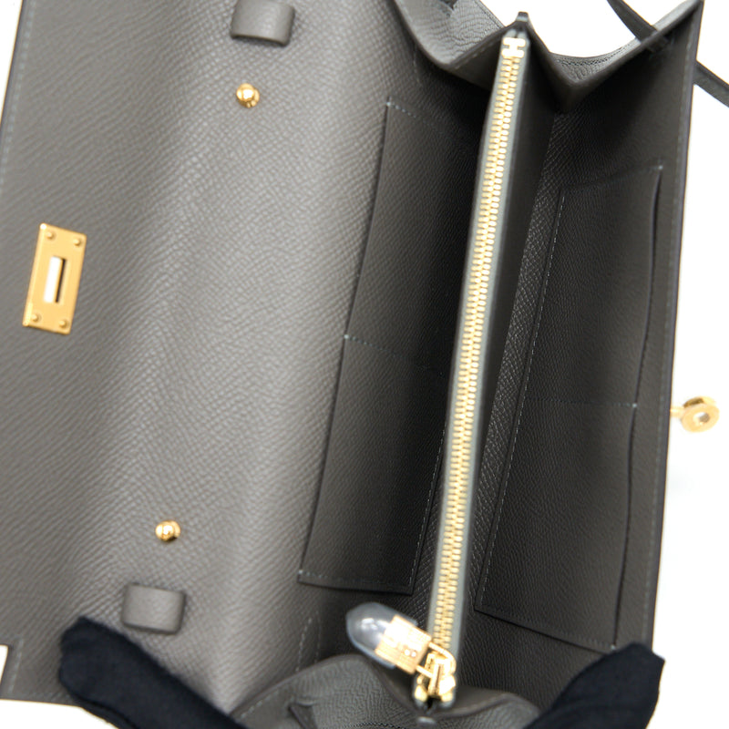 Hermes Kelly To Go Epsom 0L Gris Meyer GHW Stamp U