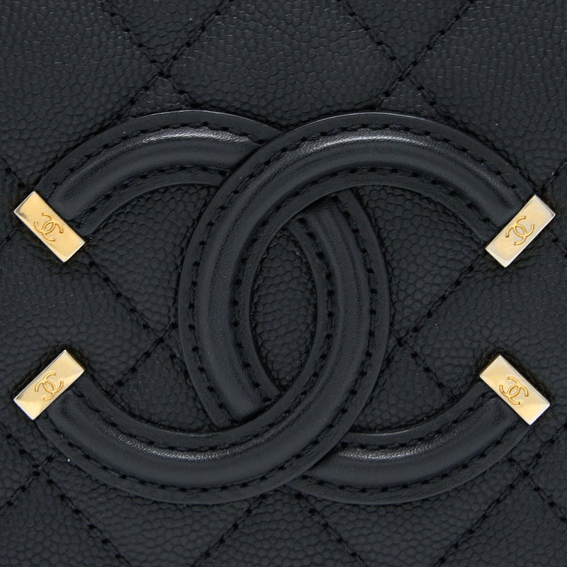 Chanel Filigree Vanity Case Caviar Black GHW