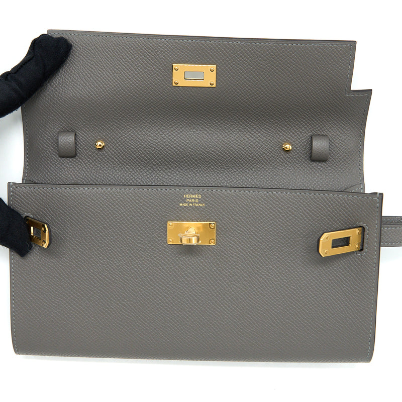 Hermes Kelly To Go Epsom 0L Gris Meyer GHW Stamp U