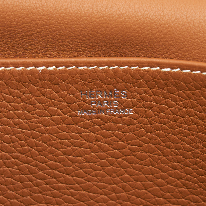Hermes Halzan 25 Bag Clemence Gold SHW Stamp U