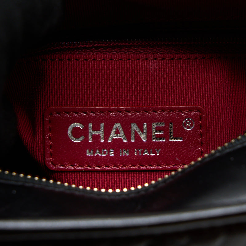 Chanel Small Gabrielle Bag Aged Calfskin Black Multicolour Hardware (Microchip)