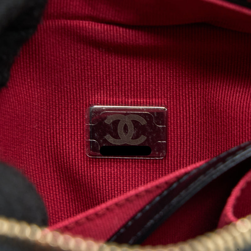 Chanel Small Gabrielle Bag Aged Calfskin Black Multicolour Hardware (Microchip)