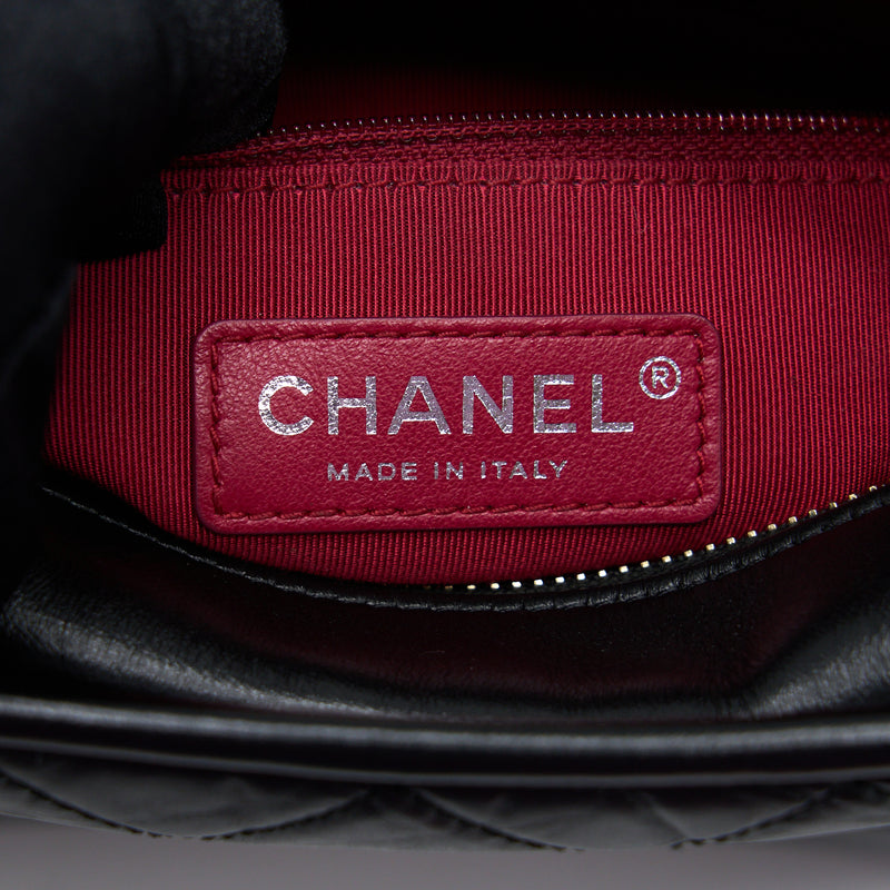 Chanel Small Gabrielle Hobo Bag Calfskin Black With Multicolour Hardware