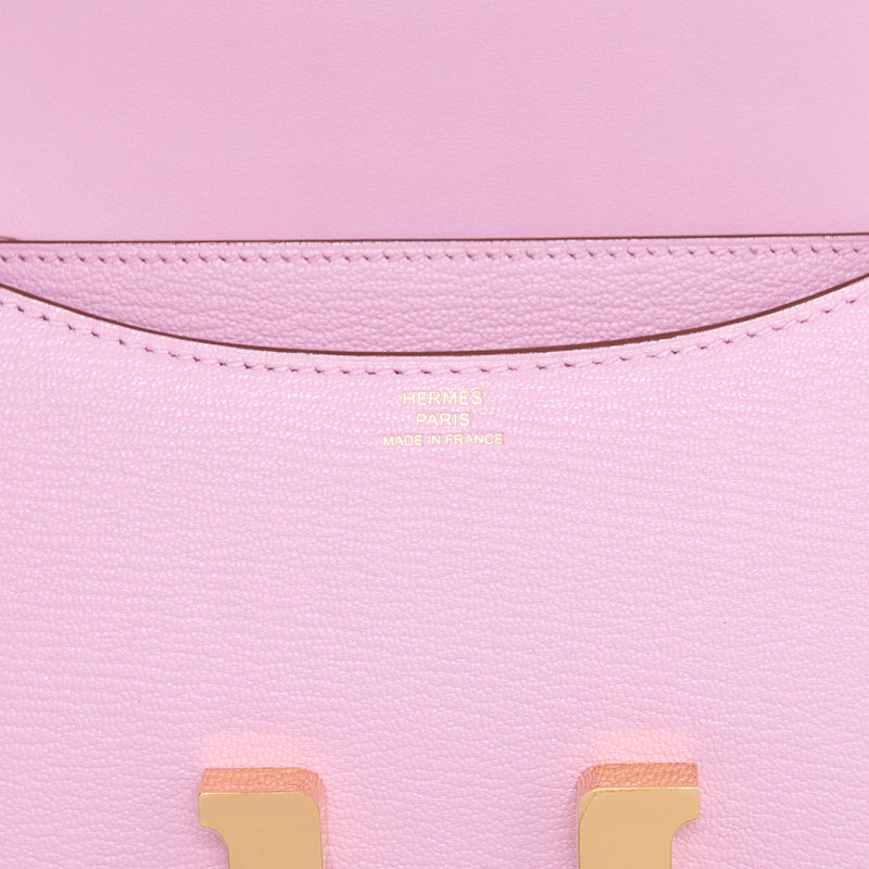 Hermes Mini Constance Chèvre Mysore x9 Mauve Sylvestre RGHW Stamp U