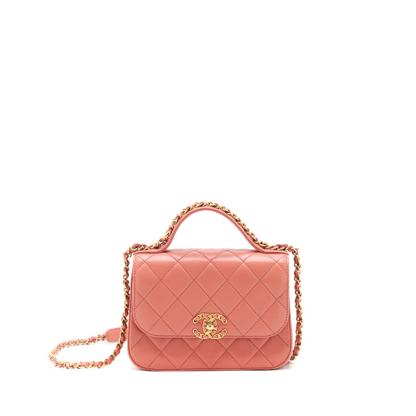 Chanel Top Handle Metis Bag lambskin Pink brushed GHW