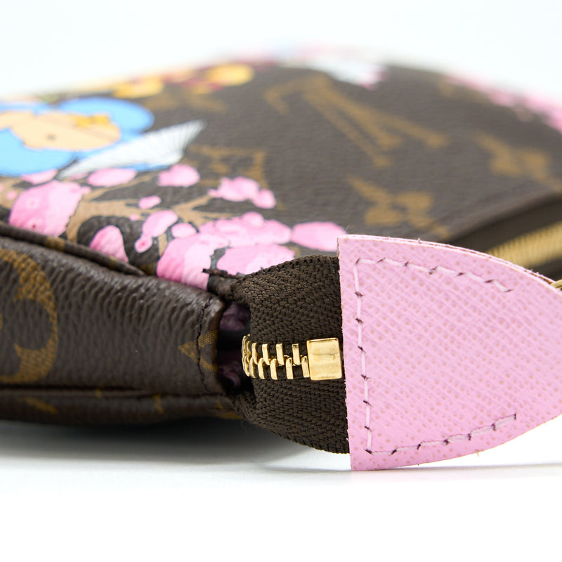 Louis Vuitton Mini Pochette Limited Edition Monogram Canvas / Pink GHW