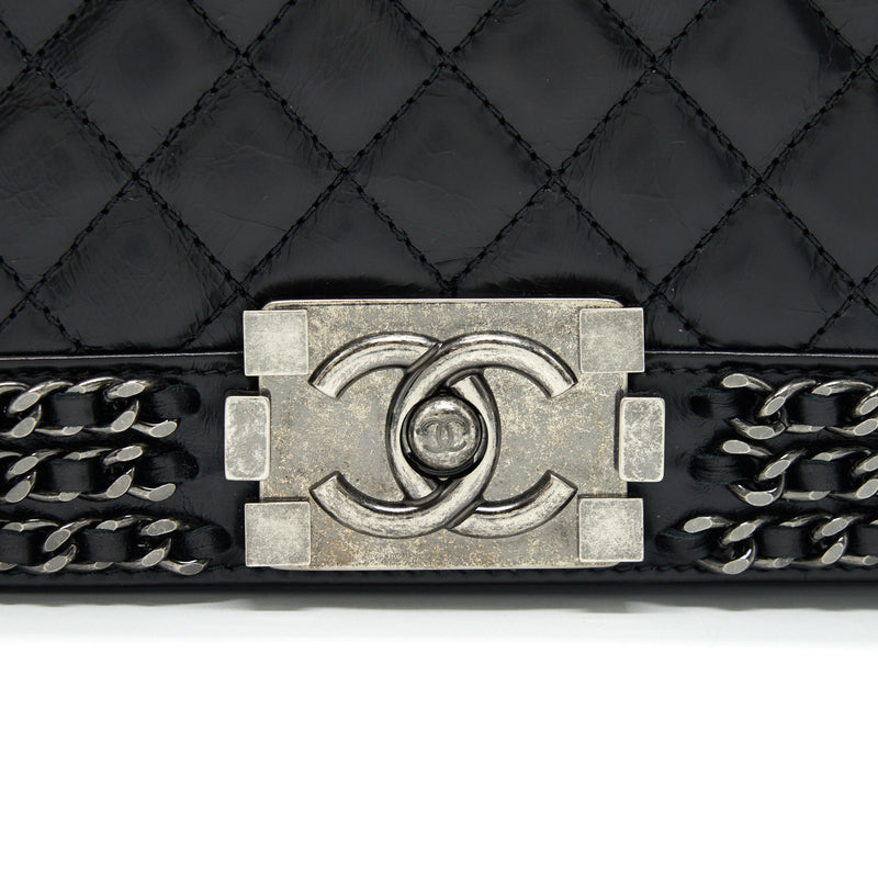 Chanel Old Medium Leboy Bag with Chain Edge Black