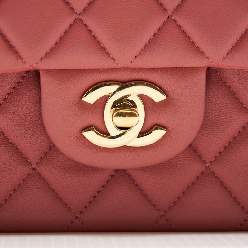 Chanel Limited charm Flap bag Lambskin pink LGHW